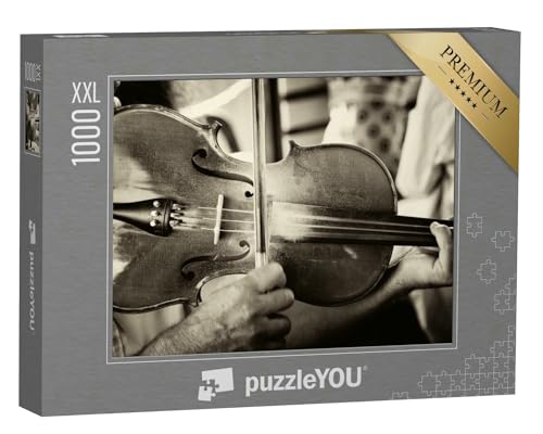 Puzzle 1000 Teile XXL „Musik: Geige, Violine, Vintage-Design“ – aus der Puzzle-Kollektion Musik, Menschen von puzzleYOU