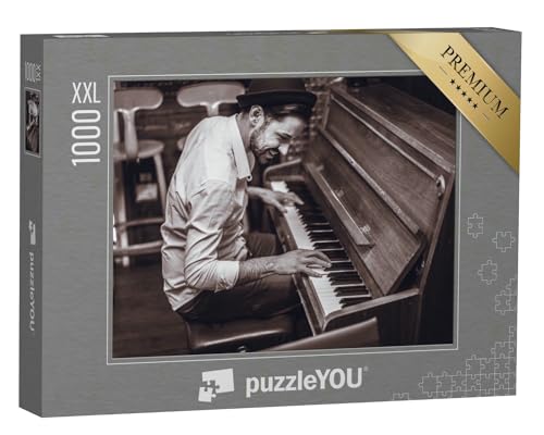 Puzzle 1000 Teile XXL „Piano Man: Junger Künstler am Klavier“ – aus der Puzzle-Kollektion Musik, Menschen von puzzleYOU