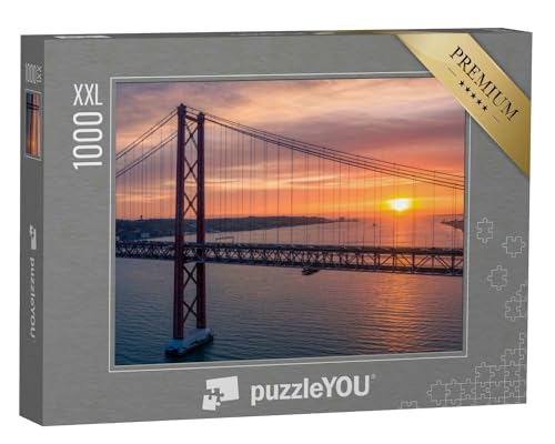 Puzzle 1000 Teile XXL „Ponte 25 de Abril bei Sonnenuntergang, Portugal“ – aus der Puzzle-Kollektion Portugal von puzzleYOU