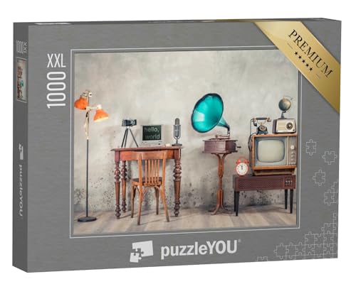 Puzzle 1000 Teile XXL „Retro-Equipment: Technik, Musik und Medien“ – aus der Puzzle-Kollektion Nostalgie von puzzleYOU
