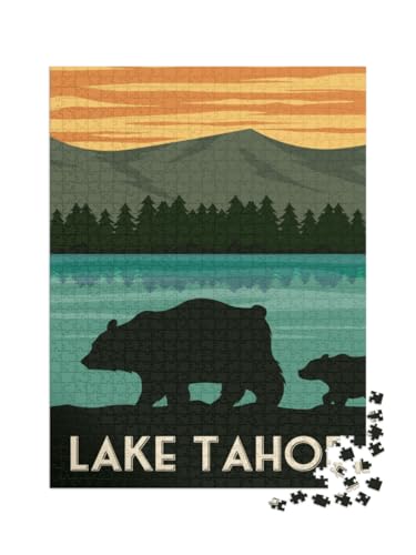 Puzzle 1000 Teile XXL „Tahoe See, Vintage Design“ Puzzle 1000 Teile XXL „Tahoe See, Vintage Design“ von puzzleYOU