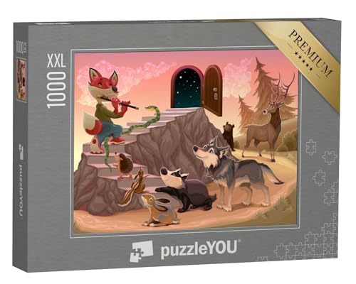 Puzzle 1000 Teile XXL „Vektor-Illustration: Musik als Tor zu Einer Anderen Welt“ – aus der Puzzle-Kollektion Fabel von puzzleYOU