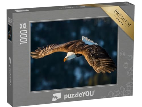 Puzzle 1000 Teile XXL „Weißkopfseeadler über einem bewaldeten Berg, Alaska“ – aus der Puzzle-Kollektion Adler, Tiere in Wald & Gebirge Puzzle 1000 Teile XXL „Weißkopfseeadler über einem bewaldeten Berg, Alaska“ – aus der Puzzle-Kollektion Adler, Tiere in Wald & Gebirge von puzzleYOU