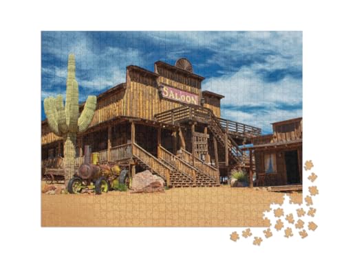 Puzzle 1000 Teile XXL „Wild-West-Saloon“ von puzzleYOU
