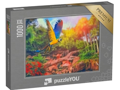 Puzzle 1000 Teile XXL „im Kunst-Stil von Franz Marc - Ara-Papagei im tropischen Regenwald - Puzzle-Kollektion Künstler & Gemälde“ Puzzle 1000 Teile XXL „im Kunst-Stil von Franz Marc - Ara-Papagei im tropischen Regenwald - Puzzle-Kollektion Künstler & Gemälde“ von puzzleYOU