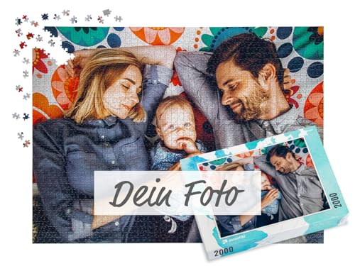 puzzleYOU Fotopuzzle selbst gestalten - Fotopuzzle 2000 Teile, Schachtel-Design Weltkarte - Puzzle mit eigenem Bild erstellen - 2000 Teile Puzzle individuell Bedrucken von puzzleYOU