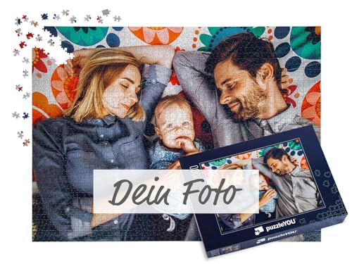 puzzleYOU Fotopuzzle selbst gestalten - Fotopuzzle 2000 Teile, Schachtel-Design Blau - Puzzle mit eigenem Bild erstellen - 2000 Teile Puzzle individuell Bedrucken von puzzleYOU