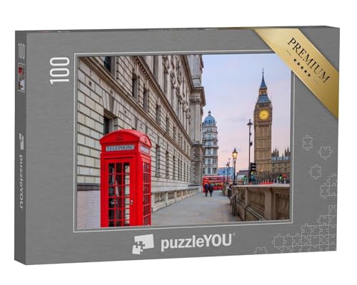 puzzleYOU: Puzzle 100 Teile „Abendliche Londoner Skyline mit Big Ben und Houses of Parliament“ – aus der Puzzle-Kollektion Europa, England von puzzleYOU