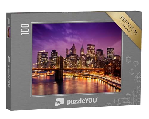 puzzleYOU: Puzzle 100 Teile „Abendliche Skyline von New York“ – aus der Puzzle-Kollektion Amerika, New York von puzzleYOU