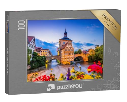 puzzleYOU: Puzzle 100 Teile „Bamberg, Deutschland: Altes Rathaus über der Regnitz“ – aus der Puzzle-Kollektion Main, Regionale Puzzles Deutschland von puzzleYOU