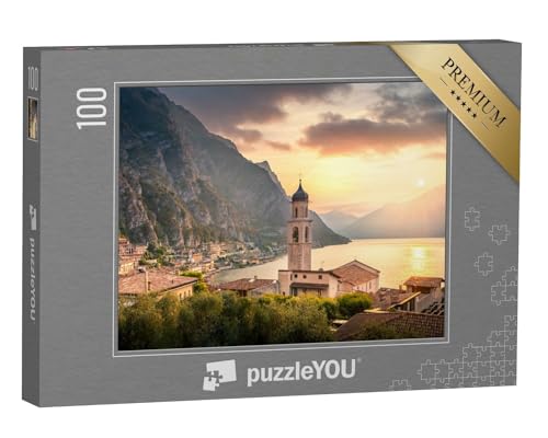puzzleYOU: Puzzle 100 Teile „Bezauberndes Dorf Limone sul Garda, Italien“ – aus der Puzzle-Kollektion Gardasee von puzzleYOU