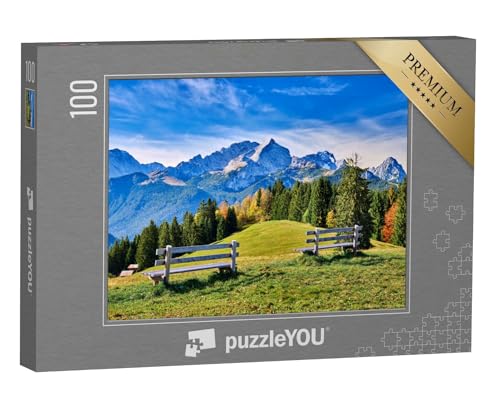 puzzleYOU: Puzzle 100 Teile „Blick auf die Alpen in der Region Garmisch-Partenkirchen, Deutschland“ – aus der Puzzle-Kollektion Garmisch von puzzleYOU