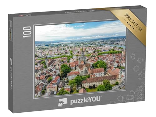 puzzleYOU: Puzzle 100 Teile „Blick auf die Hafenstadt Konstanz am Bodensee“ – aus der Puzzle-Kollektion Konstanz von puzzleYOU