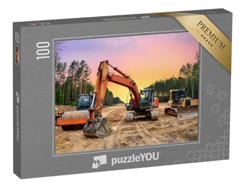 puzzleYOU: Puzzle 100 Teile „Bulldozer, Bagger und Bodenverdichter bei Straßenbauarbeiten“ – aus der Puzzle-Kollektion Bagger puzzleYOU: Puzzle 100 Teile „Bulldozer, Bagger und Bodenverdichter bei Straßenbauarbeiten“ – aus der Puzzle-Kollektion Bagger von puzzleYOU