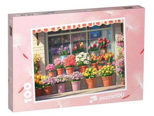 puzzleYOU: Puzzle 100 Teile „Bunte Blumen im kleinen Laden“ – aus der Puzzle-Kollektion Kinderpuzzle von puzzleYOU