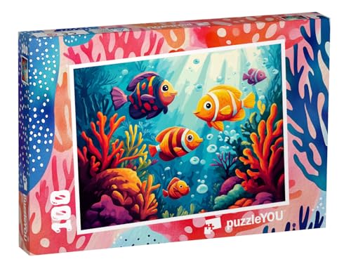 puzzleYOU: Puzzle 100 Teile „Bunte Fische im Korallenriff“ – aus der Puzzle-Kollektion Kinderpuzzle von puzzleYOU