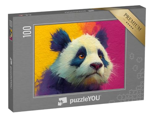 puzzleYOU: Puzzle 100 Teile „Bunter Pandabär“ – aus der Puzzle-Kollektion Pandas von puzzleYOU