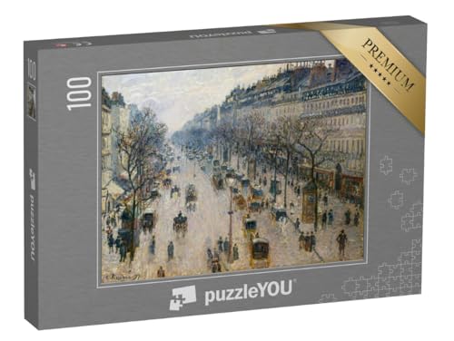 puzzleYOU: Puzzle 100 Teile „Camille Pissarro - Der Boulevard Montmartre an einem Wintermorgen“ von puzzleYOU
