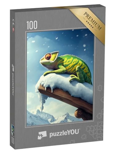 puzzleYOU: Puzzle 100 Teile „Chamäleon im Nordlicht“ von puzzleYOU
