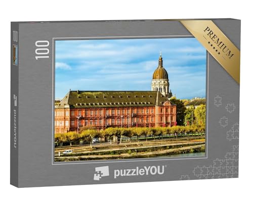 puzzleYOU: Puzzle 100 Teile „Das Kurfürstliche Schloss mit Christuskirche, Mainz, Deutschland“ – aus der Puzzle-Kollektion Mainz von puzzleYOU