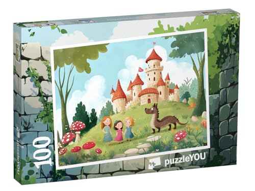 puzzleYOU: Puzzle 100 Teile „Das Zauberschloss des kleinen Drachens“ von puzzleYOU