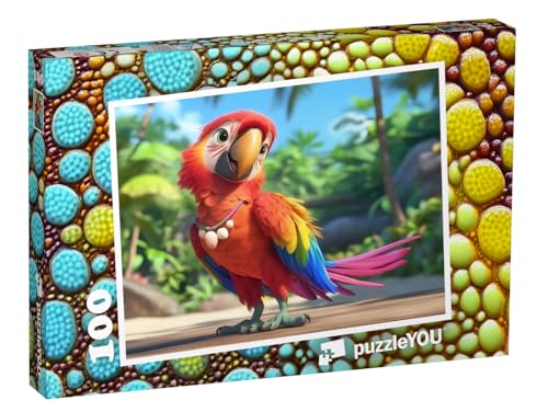 puzzleYOU: Puzzle 100 Teile „Der Bunte Papagei im Paradies“ – aus der Puzzle-Kollektion Kinderpuzzle von puzzleYOU