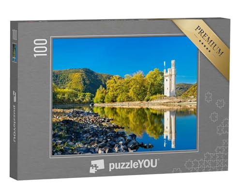 puzzleYOU: Puzzle 100 Teile „Der Mäuseturm von Bingen im Oberen Mittelrheintal, Deutschland“ – aus der Puzzle-Kollektion Flüsse, Flüsse & Seen von puzzleYOU