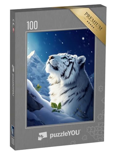 puzzleYOU: Puzzle 100 Teile „Der Traum des Schneetigers“ von puzzleYOU