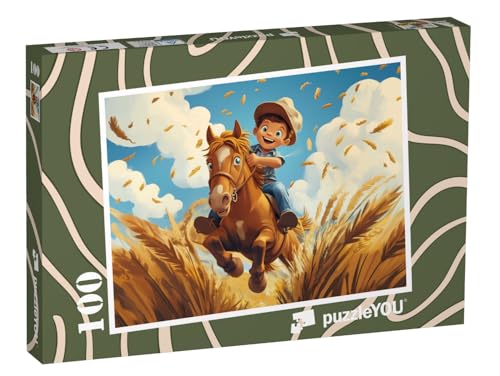 puzzleYOU: Puzzle 100 Teile „Der kleine Cowboy und Sein treues Pferd“ – aus der Puzzle-Kollektion Kinderpuzzle von puzzleYOU