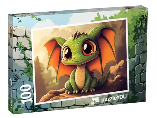 puzzleYOU: Puzzle 100 Teile „Der kleine Drache und das Geheimnis des Feuers“ – aus der Puzzle-Kollektion Kinderpuzzle von puzzleYOU