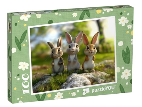 puzzleYOU: Puzzle 100 Teile „Der kleine Hase und die große Freundschaft“ – aus der Puzzle-Kollektion Kinderpuzzle von puzzleYOU