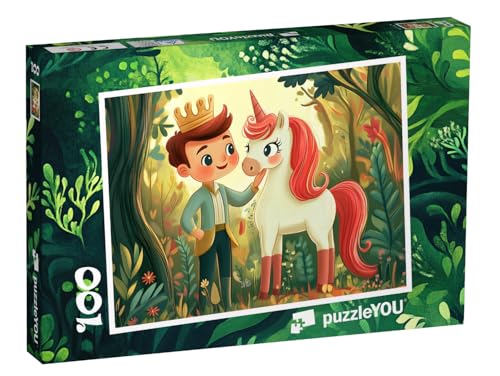 puzzleYOU: Puzzle 100 Teile „Der kleine Prinz und Sein magisches Einhorn“ – aus der Puzzle-Kollektion Kinderpuzzle von puzzleYOU
