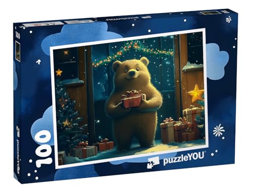 puzzleYOU: Puzzle 100 Teile „Der knuddelige Weihnachtsbär“ – aus der Puzzle-Kollektion Kinderpuzzle von puzzleYOU