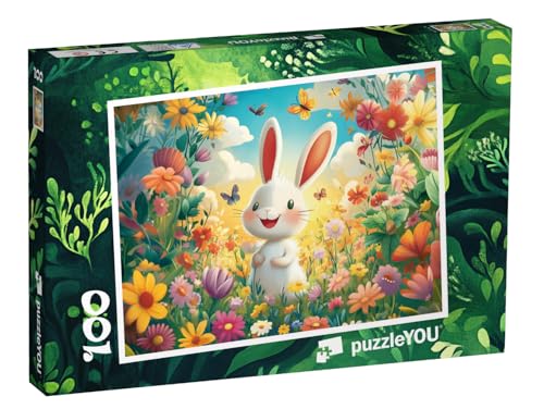 puzzleYOU: Puzzle 100 Teile „Der staunende Hase Heribert“ – aus der Puzzle-Kollektion Kinderpuzzle von puzzleYOU