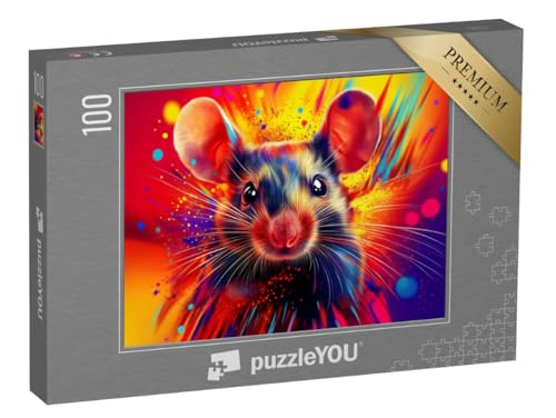 puzzleYOU: Puzzle 100 Teile „Die Bunte Farbmaus“ von puzzleYOU