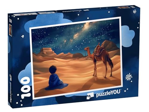 puzzleYOU: Puzzle 100 Teile „Die magische Wüste bei Nacht“ – aus der Puzzle-Kollektion Kinderpuzzle von puzzleYOU