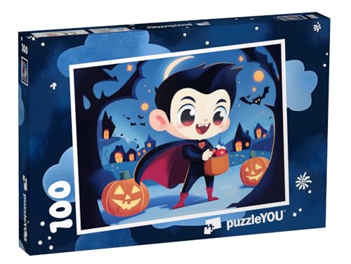 puzzleYOU: Puzzle 100 Teile „EIN Halloween voller Magie“ – aus der Puzzle-Kollektion Kinderpuzzle von puzzleYOU