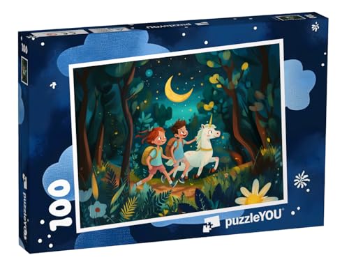 puzzleYOU: Puzzle 100 Teile „Einhorn-Abenteuer im Märchenland“ – aus der Puzzle-Kollektion Kinderpuzzle von puzzleYOU