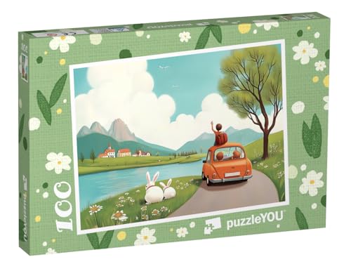 puzzleYOU: Puzzle 100 Teile „Familienausflug in die Berge“ – aus der Puzzle-Kollektion Kinderpuzzle von puzzleYOU