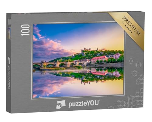 puzzleYOU: Puzzle 100 Teile „Festung Marienberg und die Alte Mainbrücke, Würzburg, Bayern“ – aus der Puzzle-Kollektion Main, Burgen, Franken, Würzburg von puzzleYOU