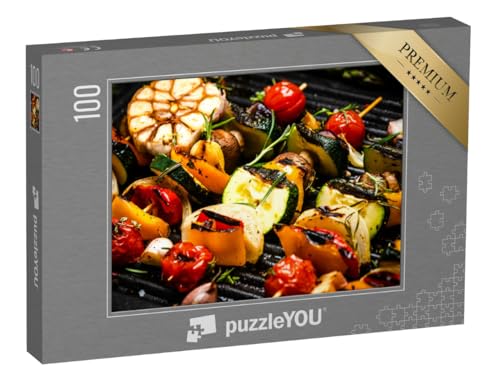 puzzleYOU: Puzzle 100 Teile „Gemüsespieße auf einem Grill“ von puzzleYOU