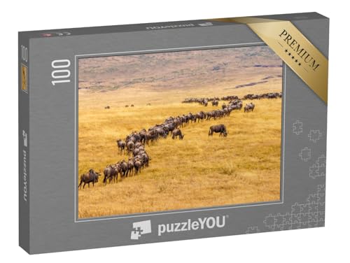 puzzleYOU: Puzzle 100 Teile „Gnuwanderung in der afrikanischen Savanne“ – aus der Puzzle-Kollektion Gnus, Safari, Tiere in Savanne & Wüste puzzleYOU: Puzzle 100 Teile „Gnuwanderung in der afrikanischen Savanne“ – aus der Puzzle-Kollektion Gnus, Safari, Tiere in Savanne & Wüste von puzzleYOU