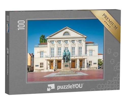 puzzleYOU: Puzzle 100 Teile „Goethe-Schiller-Denkmal in Weimar, Thüringen“ – aus der Puzzle-Kollektion Weimar, Regionale Puzzles Deutschland von puzzleYOU