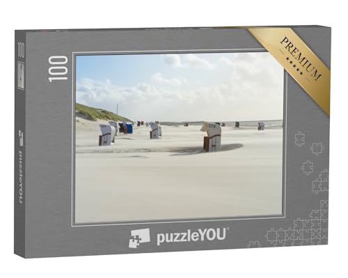 puzzleYOU: Puzzle 100 Teile „Herbst: Leere Strandkörbe am Strand“ – aus der Puzzle-Kollektion Norderney von puzzleYOU
