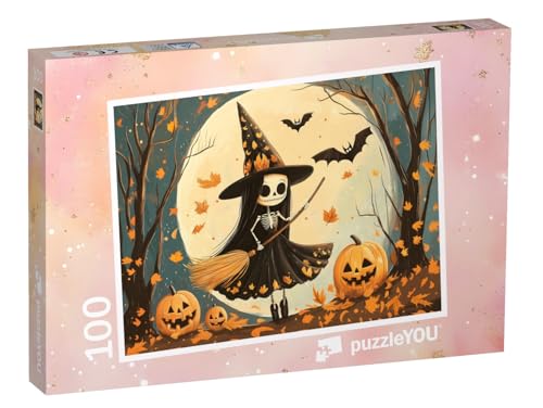 puzzleYOU: Puzzle 100 Teile „Hexe Martha im Mondschein“ von puzzleYOU