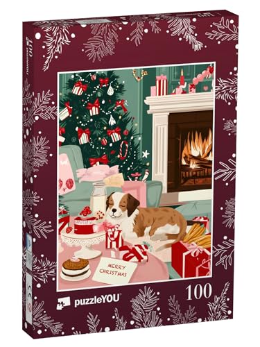 puzzleYOU: Puzzle 100 Teile „Hund genießt den Weihnachtsabend am Kaminfeuer“ – aus der Puzzle-Kollektion Weihnachten puzzleYOU: Puzzle 100 Teile „Hund genießt den Weihnachtsabend am Kaminfeuer“ – aus der Puzzle-Kollektion Weihnachten von puzzleYOU