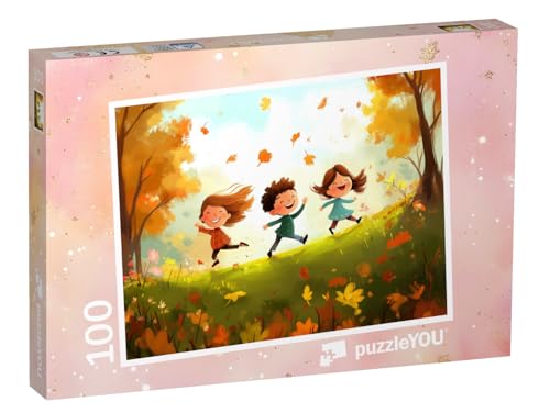 puzzleYOU: Puzzle 100 Teile „Im Blätterwirbel“ von puzzleYOU