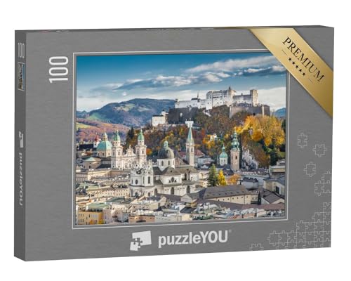 puzzleYOU: Puzzle 100 Teile „Imposante Stadt Salzburg mit Festung Hohensalzburg, Österreich“ – aus der Puzzle-Kollektion Österreich von puzzleYOU