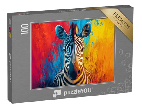 puzzleYOU: Puzzle 100 Teile „In Allen Tönen – das Zebra“ von puzzleYOU