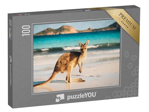 puzzleYOU: Puzzle 100 Teile „Känguru, Lucky Bay, Cape Le Grand National Park, Australien“ – aus der Puzzle-Kollektion Tiere, Kängurus, Exotische Tiere & Trend-Tiere von puzzleYOU